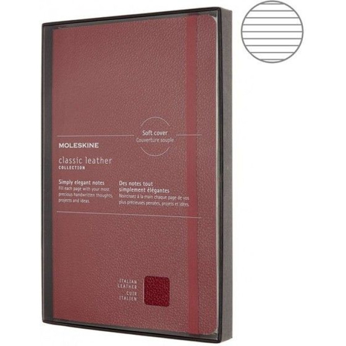 Блокнот MOLESKINE LIMITED EDITION LEATHER LARGE, линейка, красный LCLH31HF1BOX
